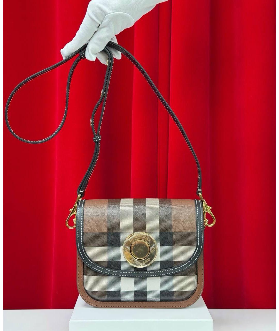 BURBERRY Коричневая кожаная сумка через плечо, фото 6