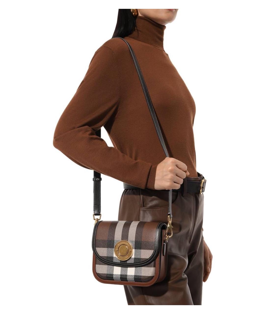 BURBERRY Коричневая кожаная сумка через плечо, фото 5