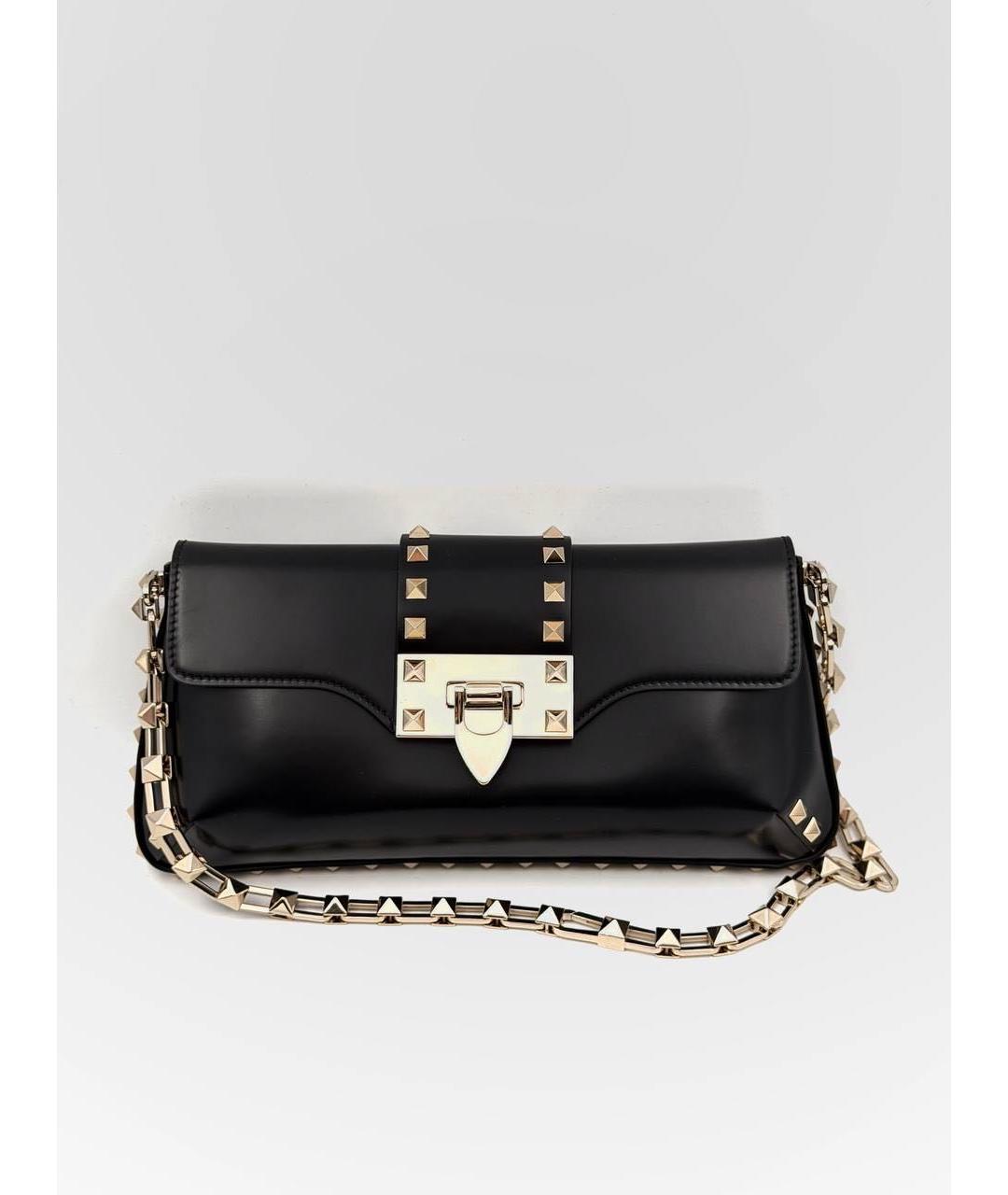 VALENTINO Черная кожаная сумка через плечо, фото 8