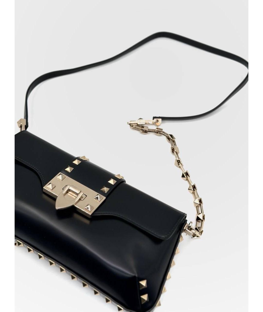 VALENTINO Черная кожаная сумка через плечо, фото 4