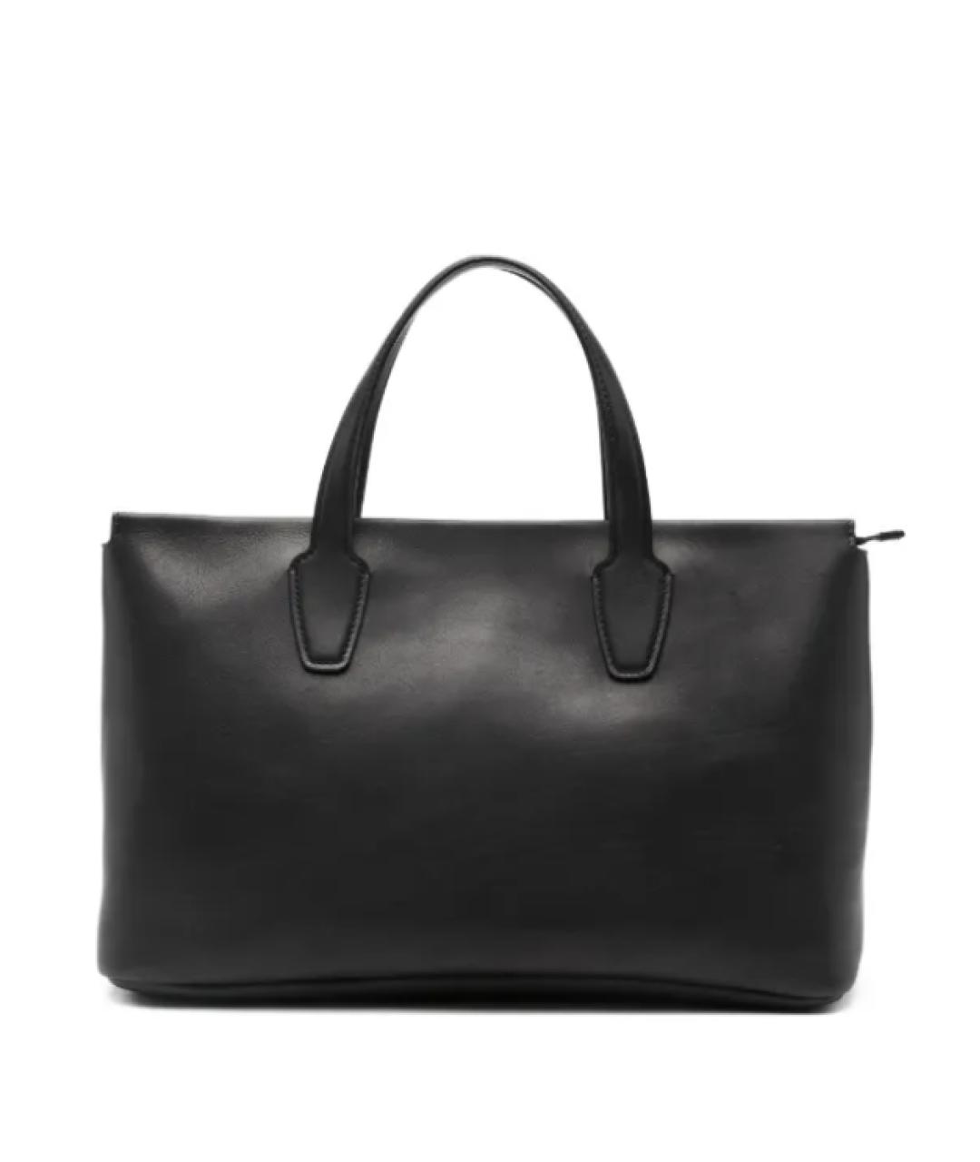 THE ROW Черная кожаная сумка с короткими ручками, фото 4