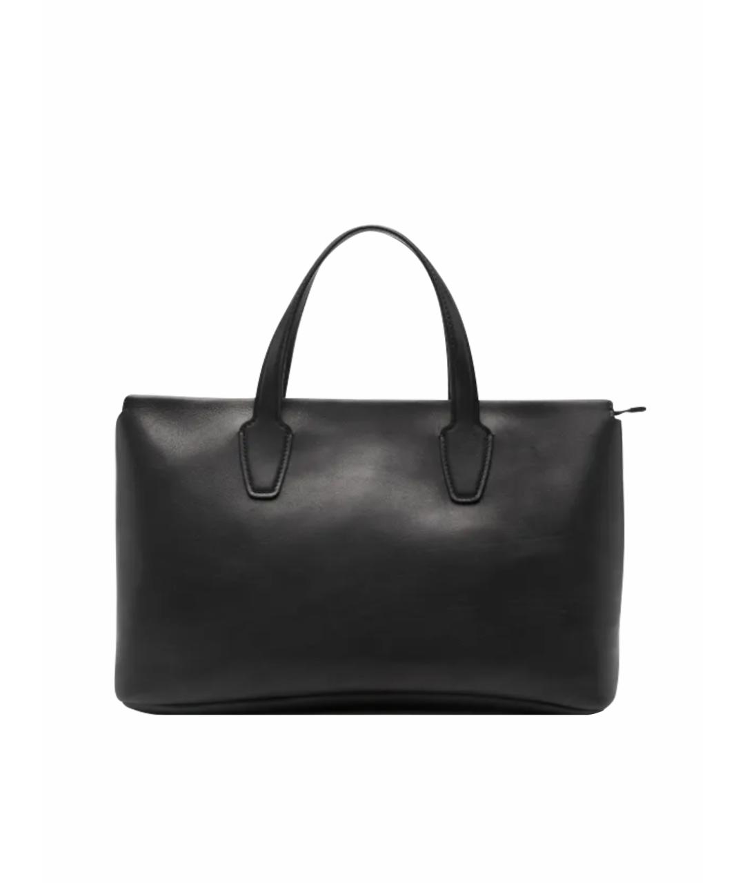 THE ROW Черная кожаная сумка с короткими ручками, фото 1