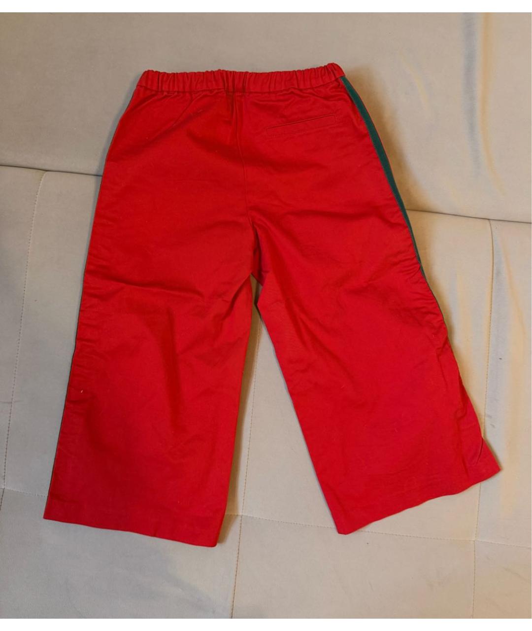 GUCCI Красные хлопковые брюки и шорты, фото 2