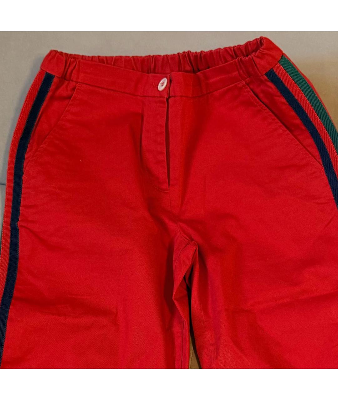 GUCCI Красные хлопковые брюки и шорты, фото 4