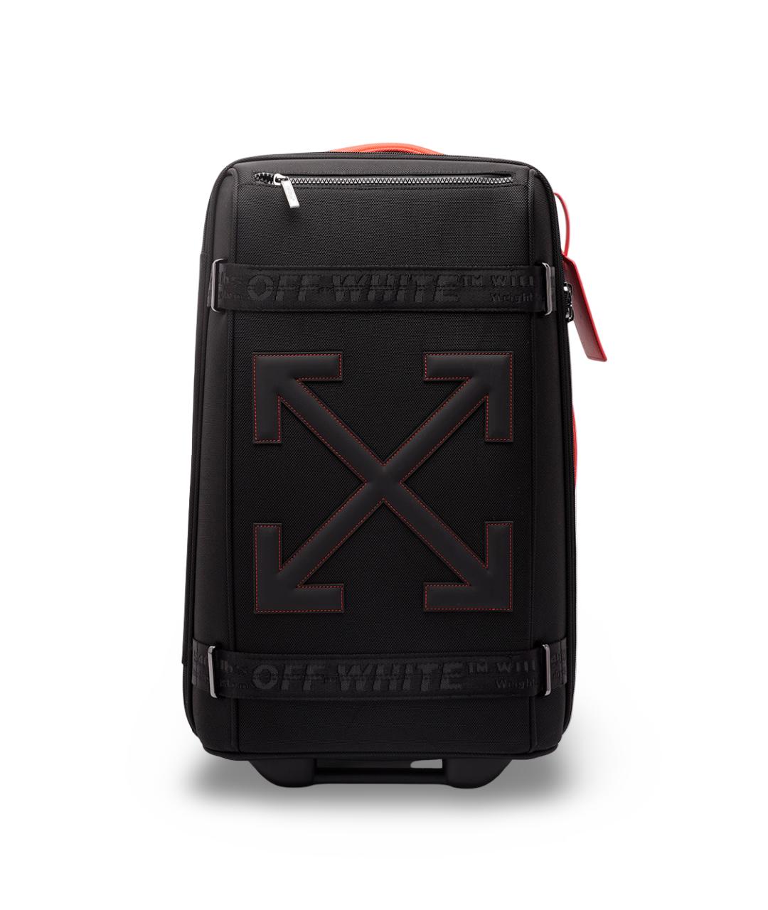 OFF-WHITE Черный тканевый чемодан, фото 1