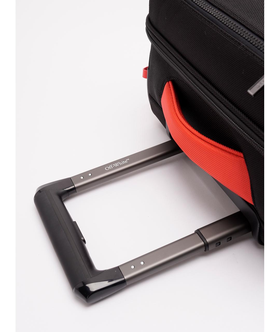 OFF-WHITE Черный тканевый чемодан, фото 6