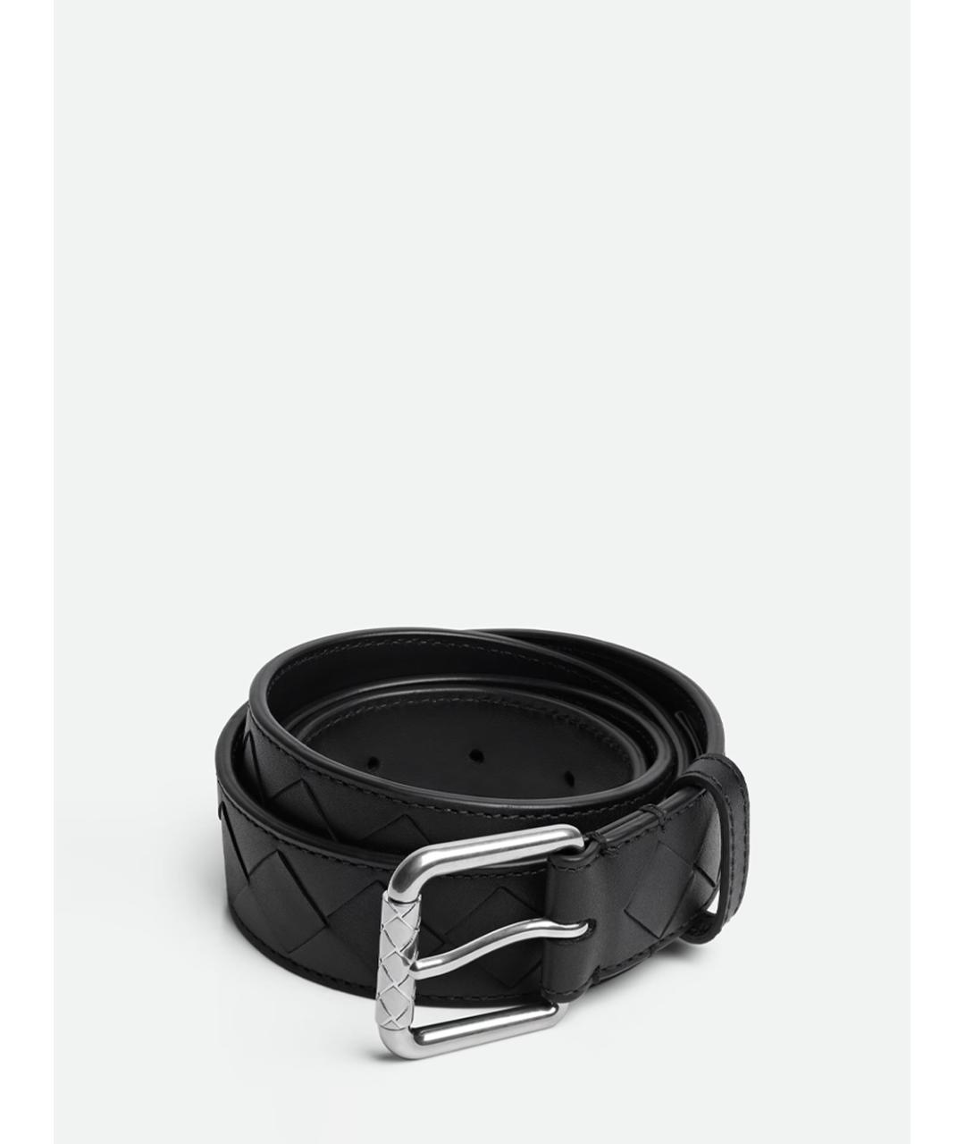 BOTTEGA VENETA Черный кожаный ремень, фото 4