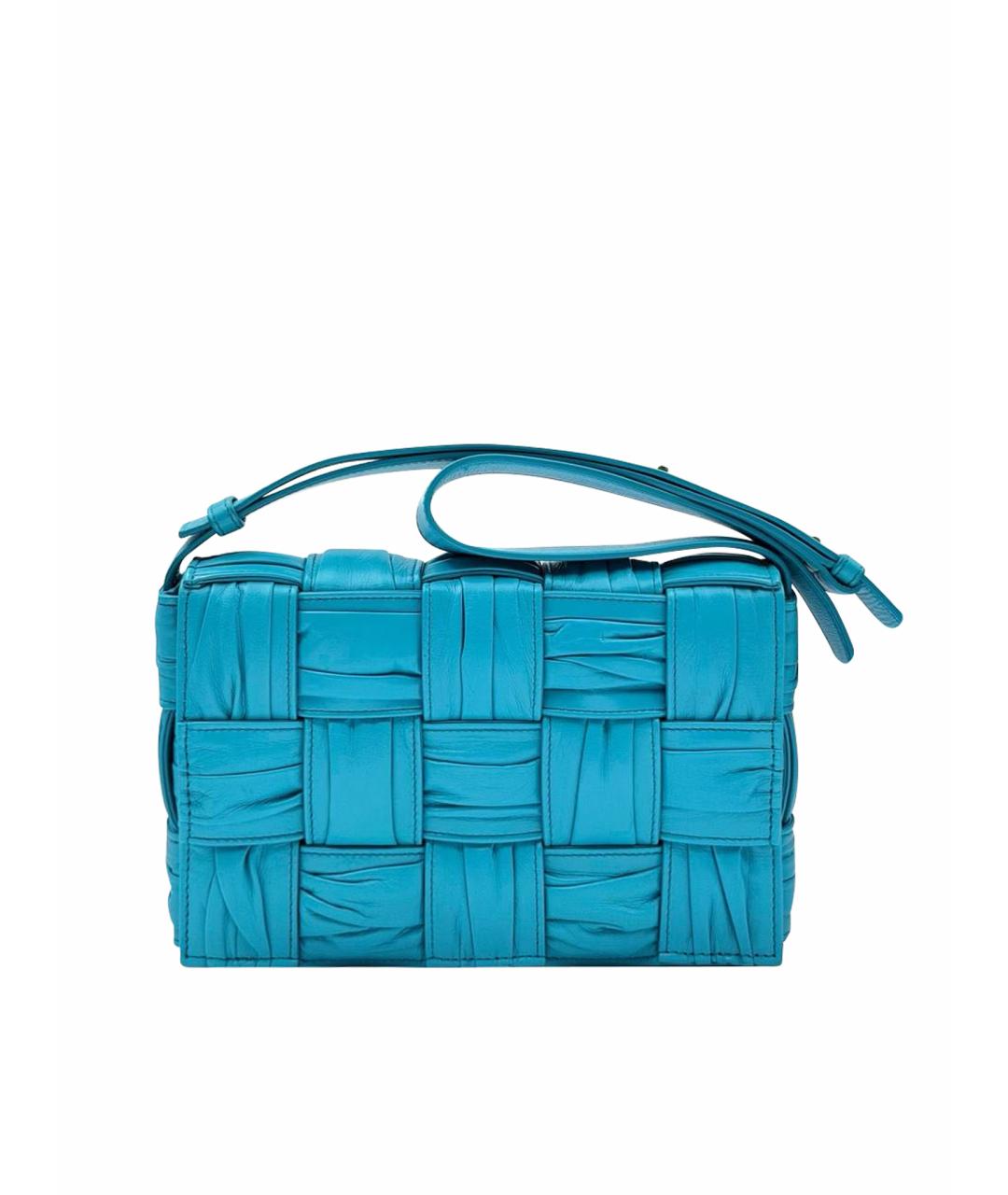 BOTTEGA VENETA Голубая кожаная сумка через плечо, фото 1