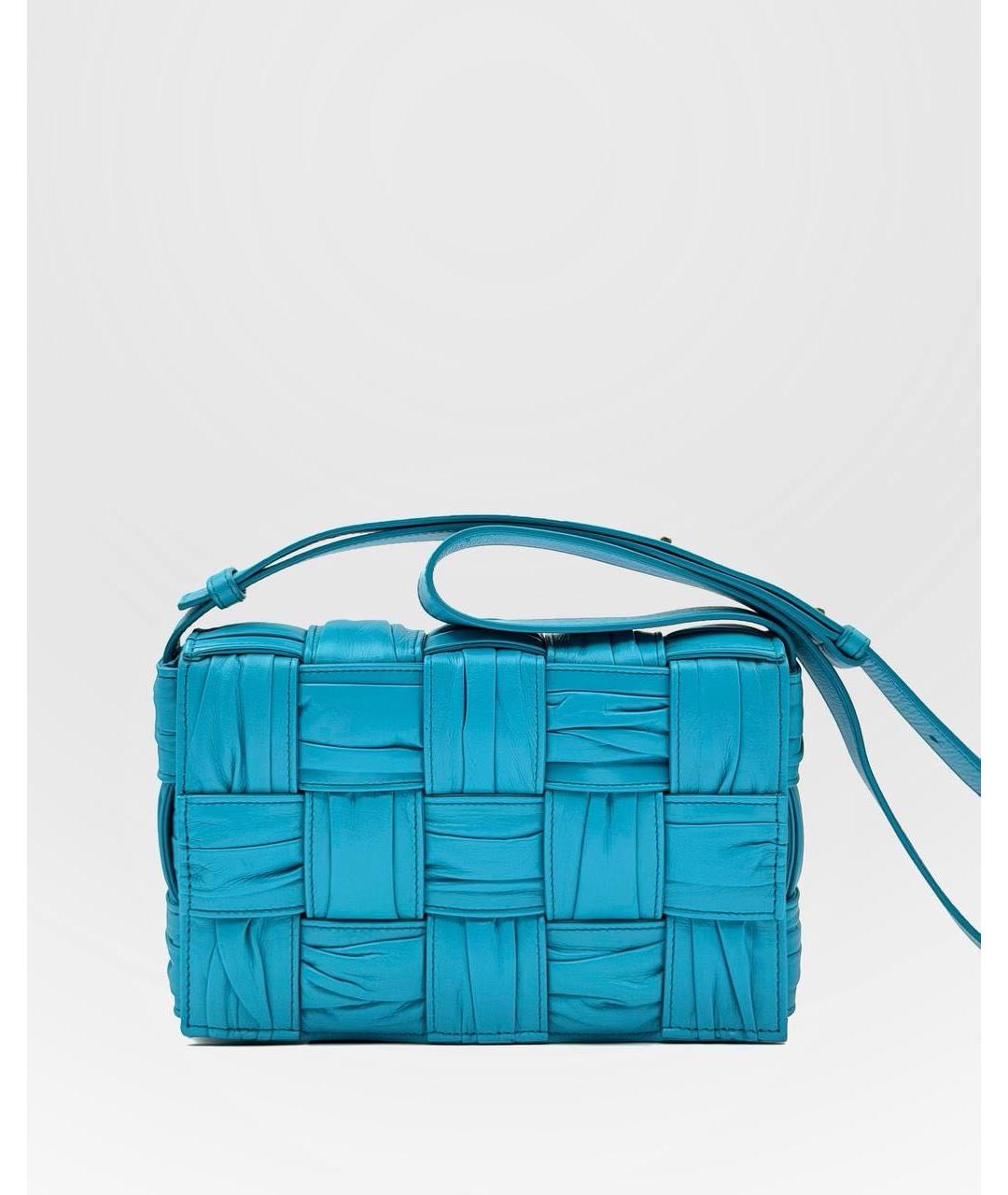 BOTTEGA VENETA Голубая кожаная сумка через плечо, фото 7