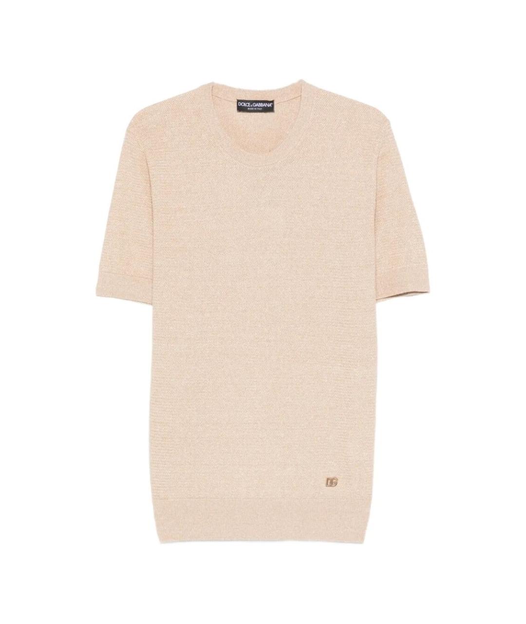 DOLCE&GABBANA Бежевый льняной джемпер / свитер, фото 1
