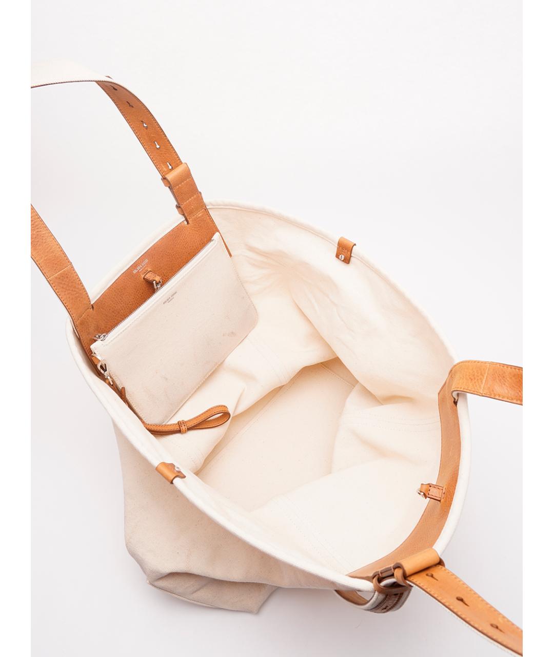 GOLDEN GOOSE DELUXE BRAND Бежевая тканевая сумка тоут, фото 6