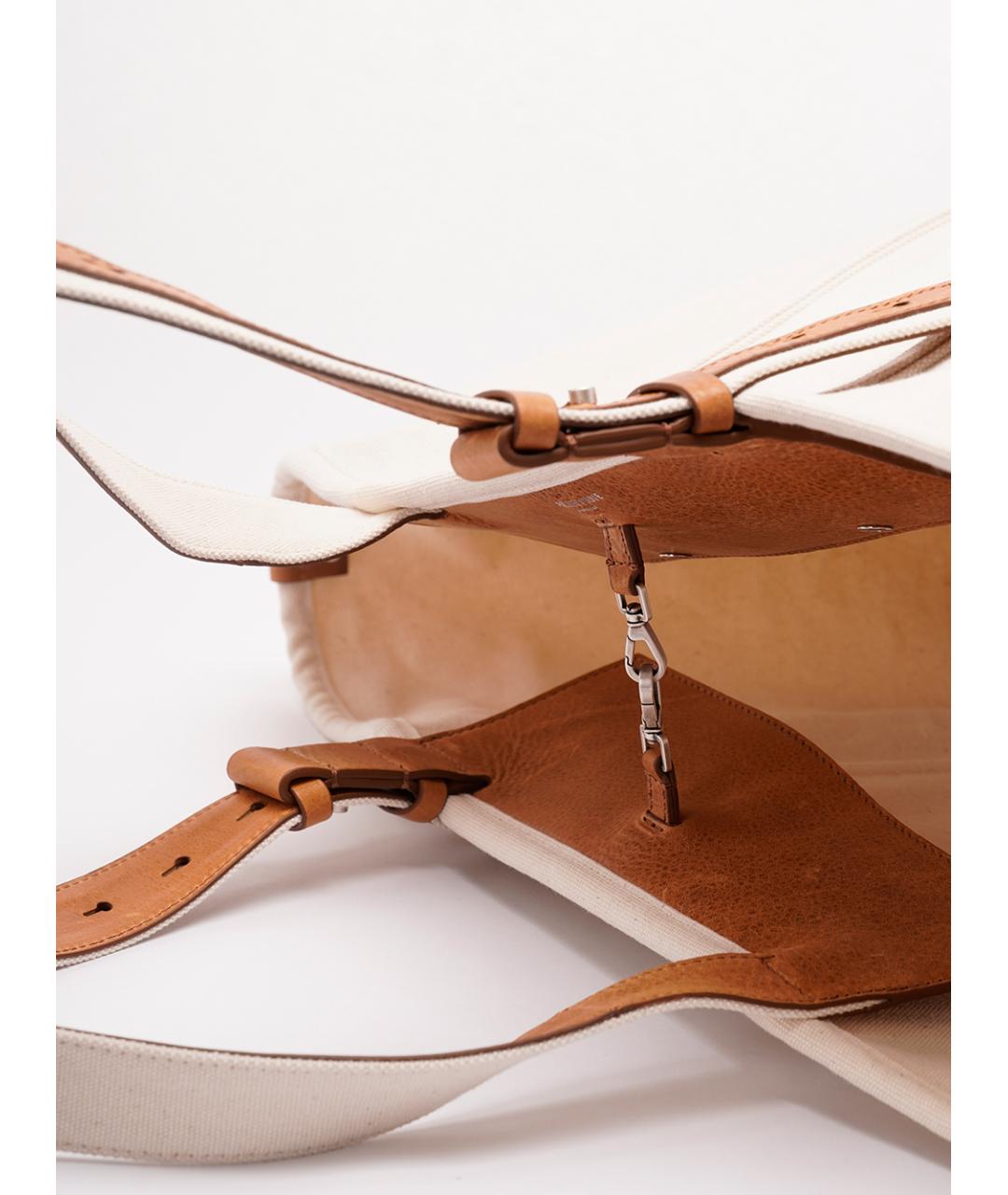 GOLDEN GOOSE DELUXE BRAND Бежевая тканевая сумка тоут, фото 5