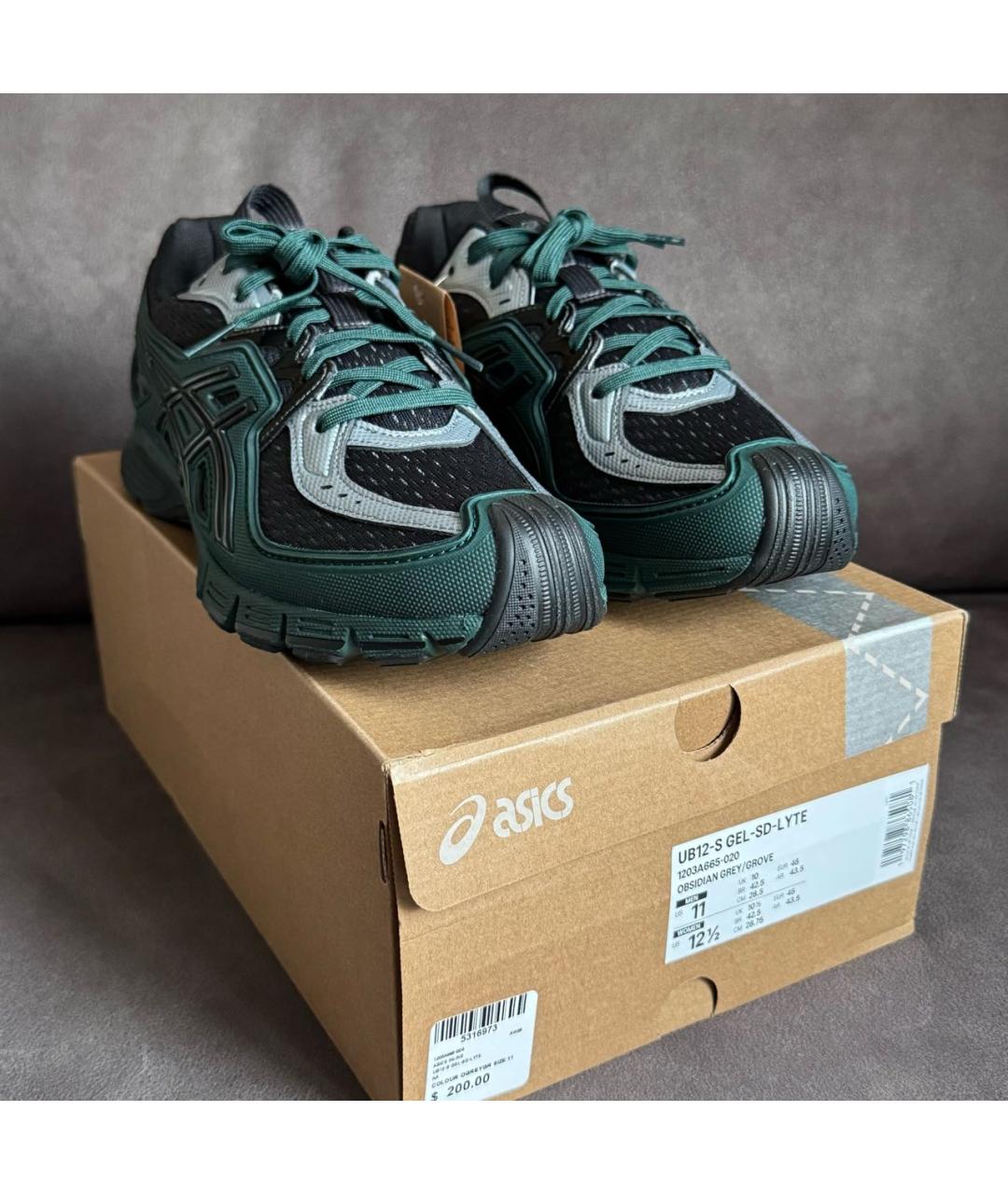 ASICS Зеленые синтетические низкие кроссовки / кеды, фото 2