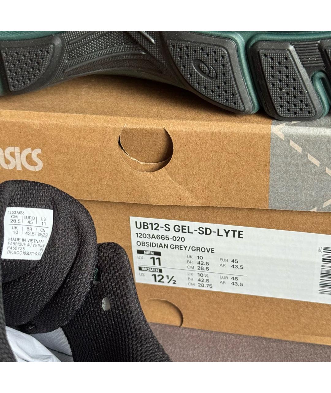 ASICS Зеленые синтетические низкие кроссовки / кеды, фото 7