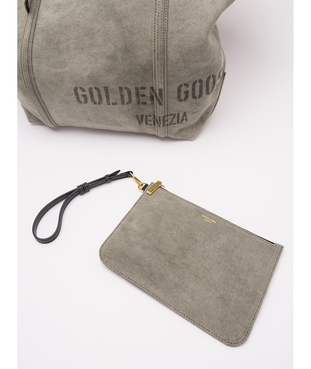 GOLDEN GOOSE DELUXE BRAND Хаки хлопковая сумка тоут, фото 4