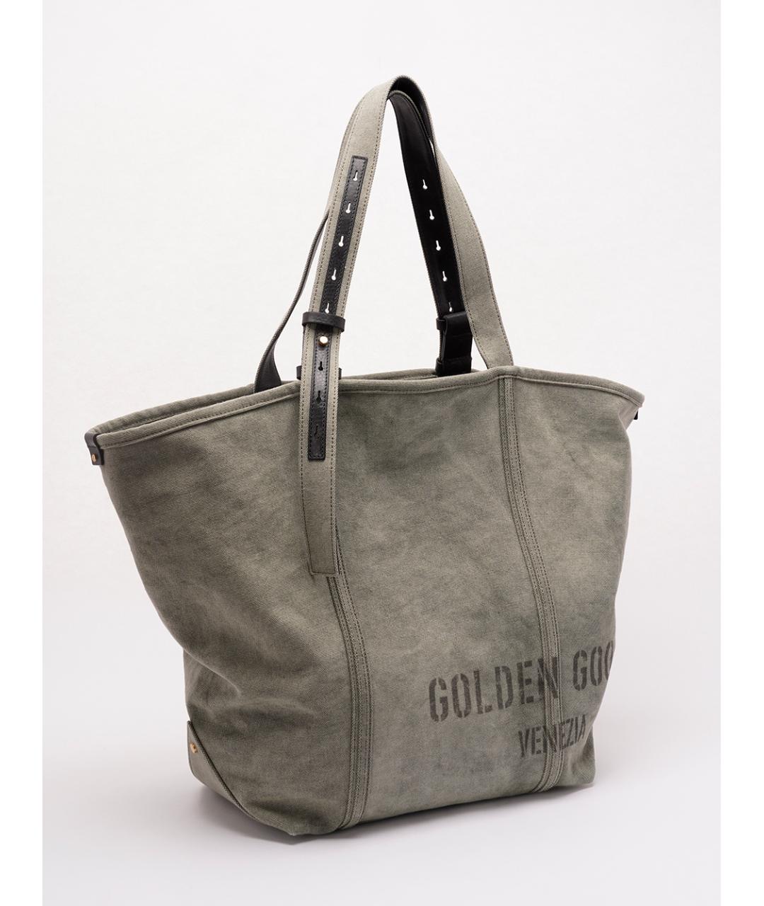 GOLDEN GOOSE DELUXE BRAND Хаки хлопковая сумка тоут, фото 3