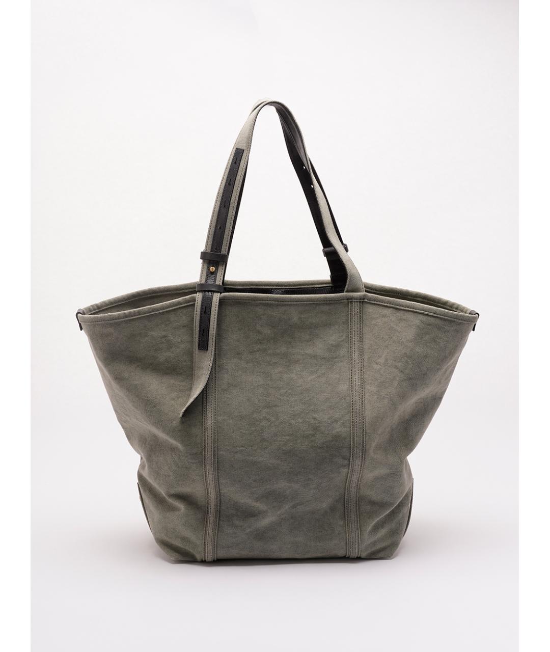 GOLDEN GOOSE DELUXE BRAND Хаки хлопковая сумка тоут, фото 2