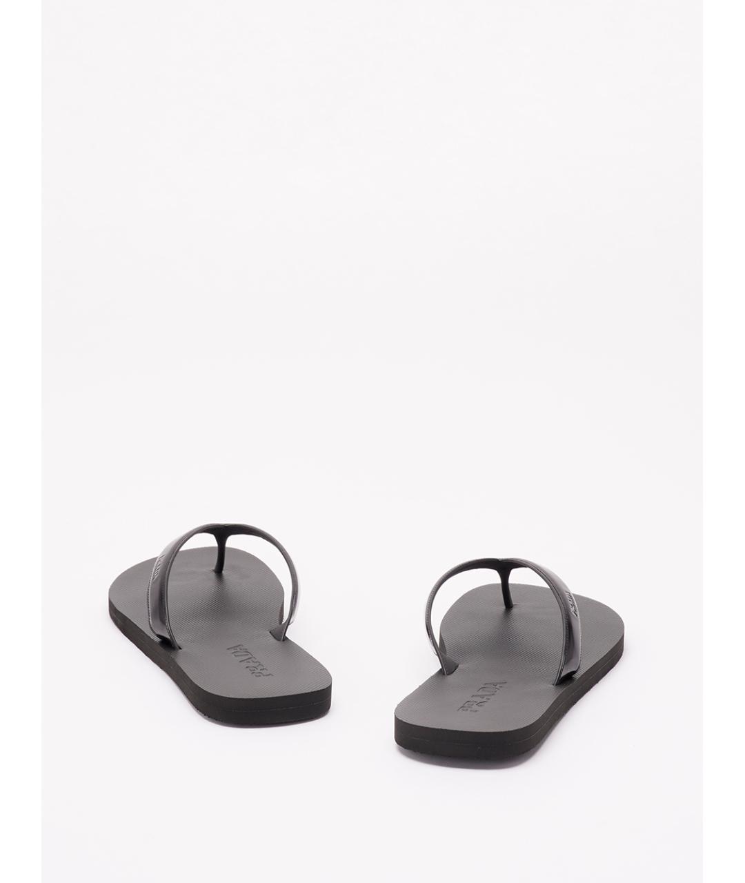 PRADA Черные кожаные шлепанцы, фото 3