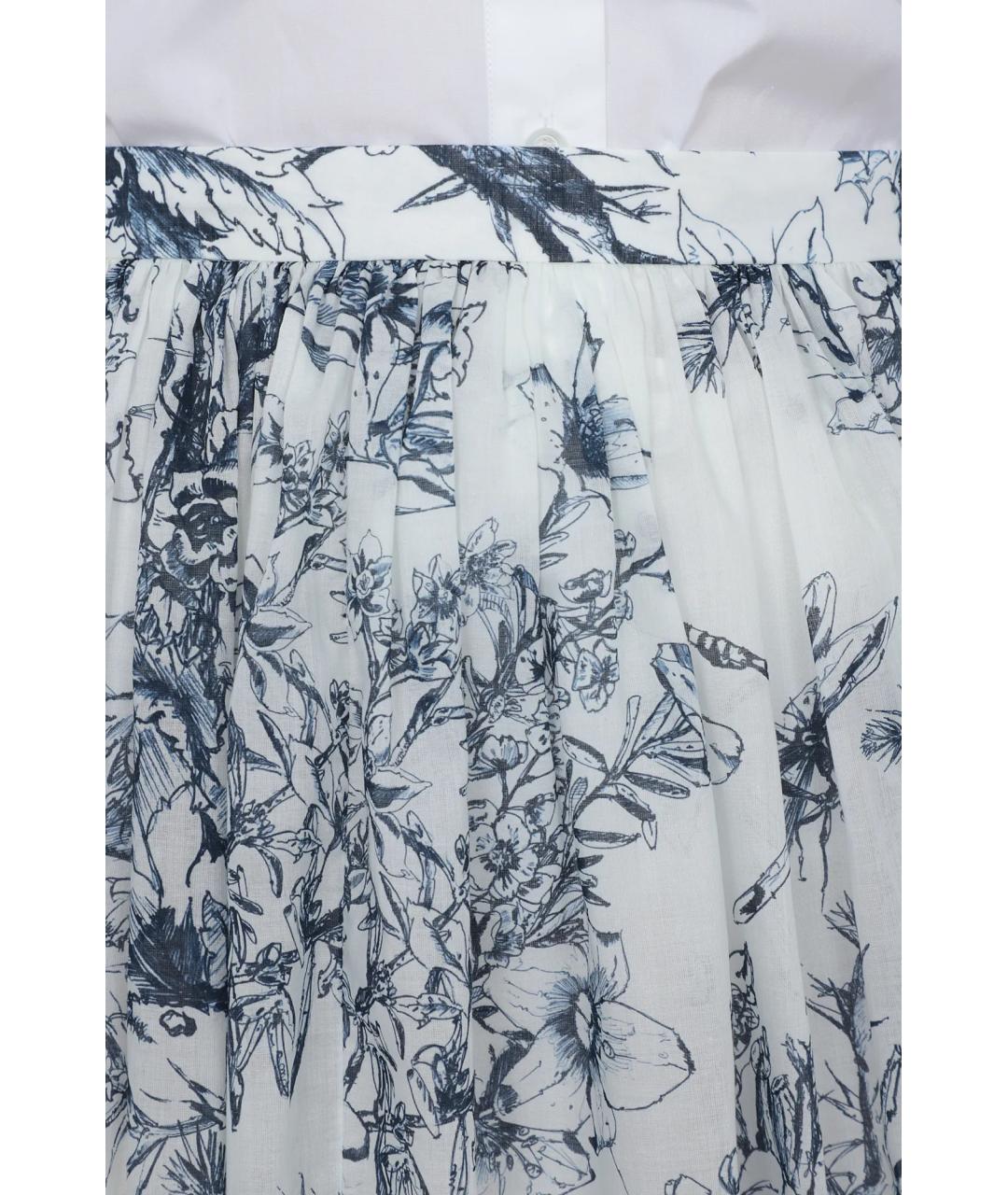 CHRISTIAN DIOR Белая хлопковая юбка миди, фото 3