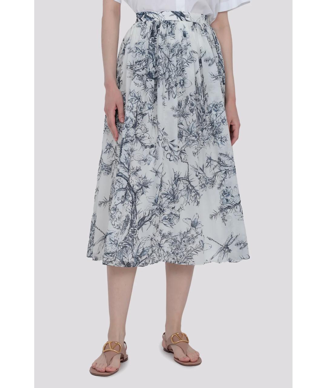 CHRISTIAN DIOR Белая хлопковая юбка миди, фото 2