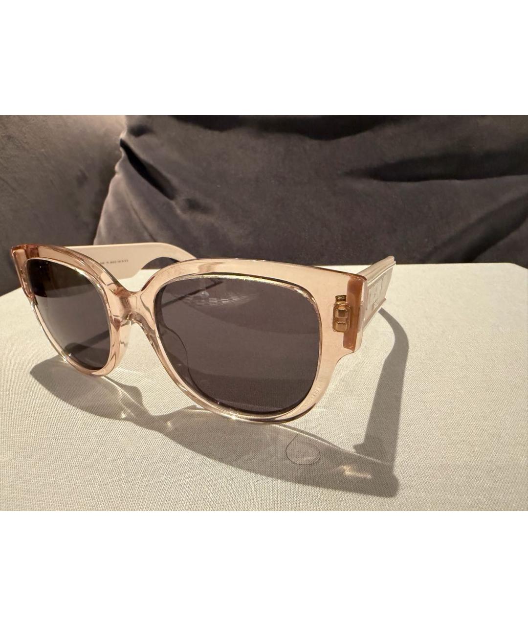CHRISTIAN DIOR Бежевые пластиковые солнцезащитные очки, фото 2