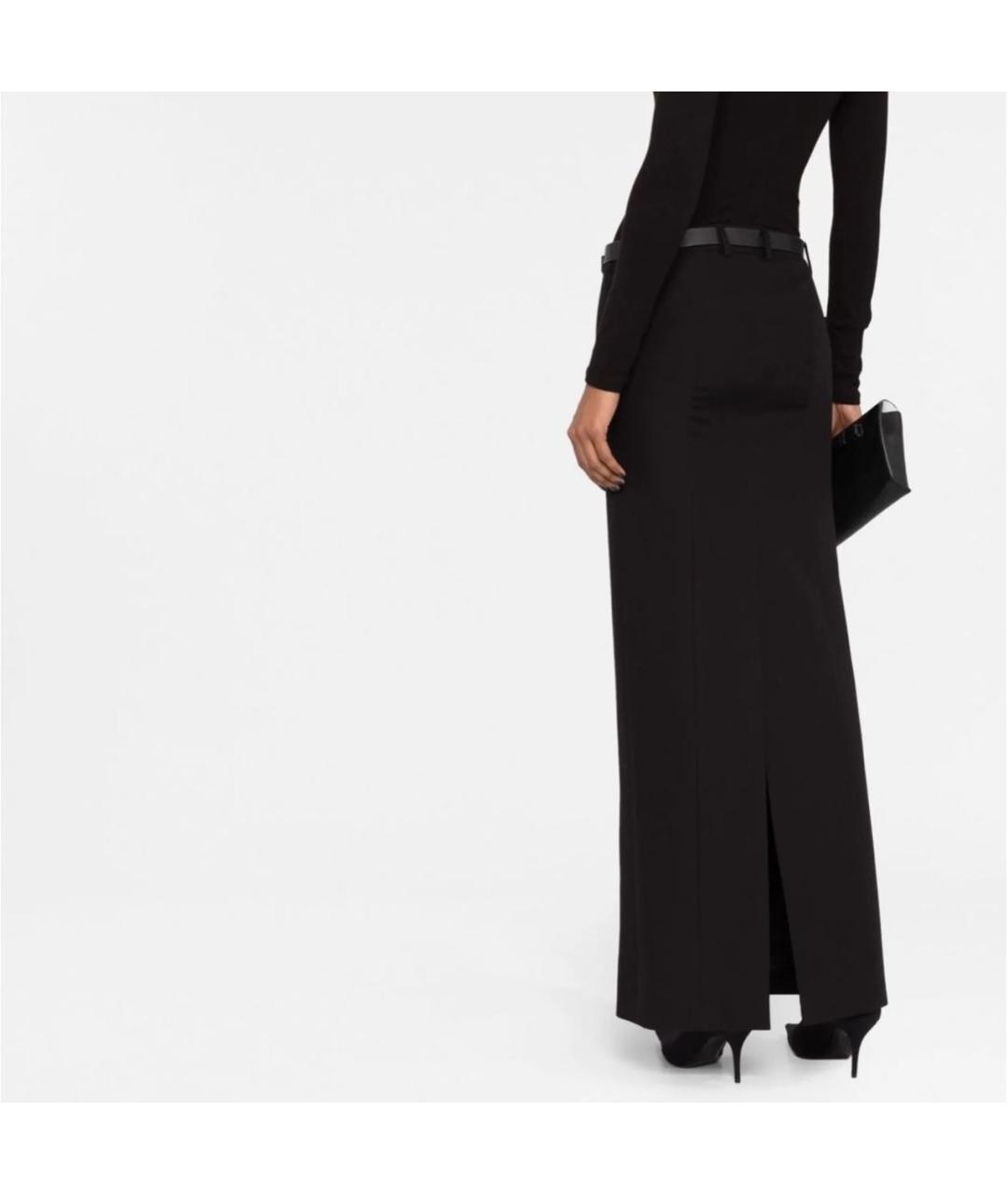 BALENCIAGA Черная шерстяная юбка макси, фото 2