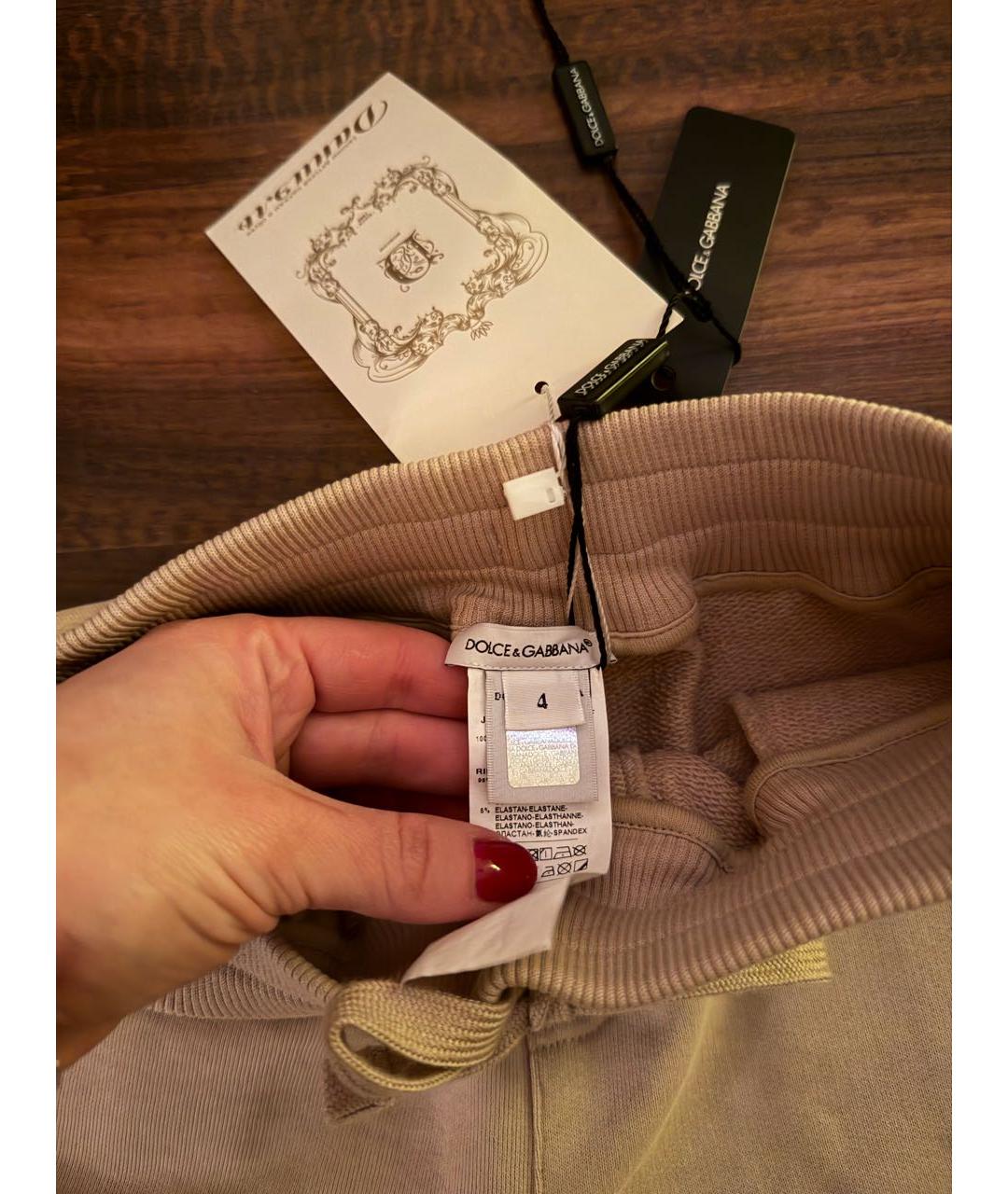 DOLCE&GABBANA Бежевые хлопковые детские шорты, фото 5