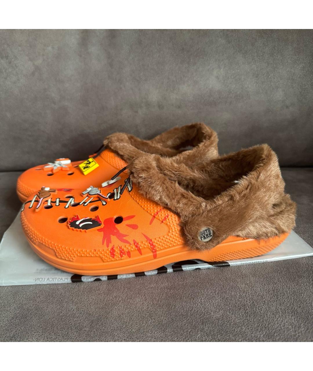 CROCS Оранжевое резиновые шлепанцы, фото 4