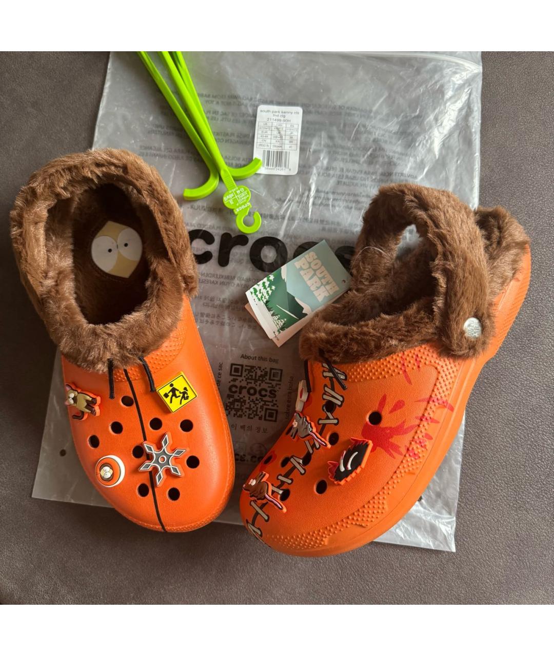 CROCS Оранжевое резиновые шлепанцы, фото 6