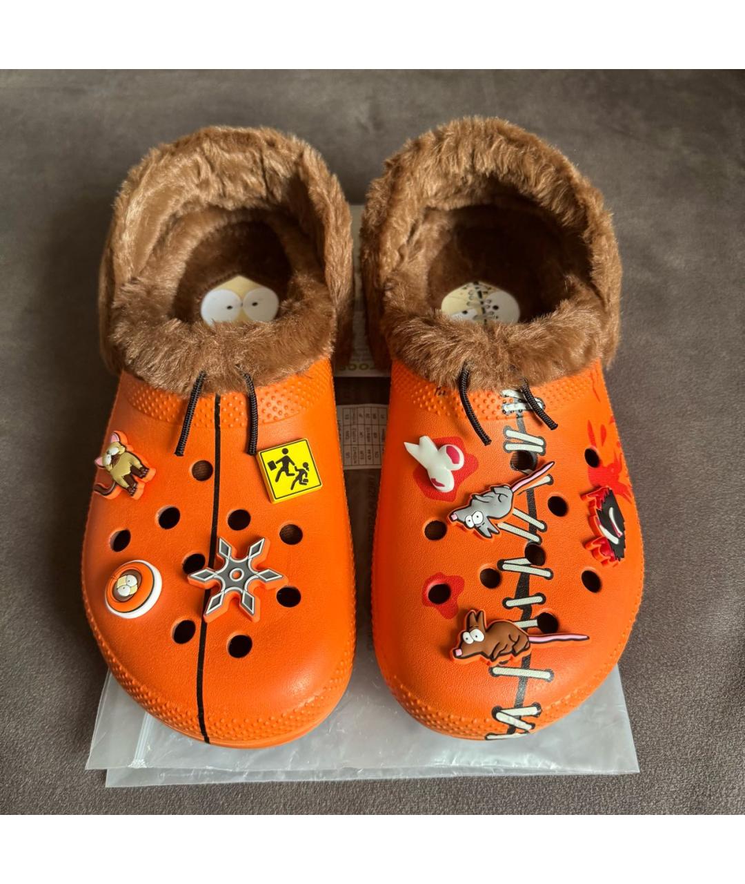 CROCS Оранжевое резиновые шлепанцы, фото 2