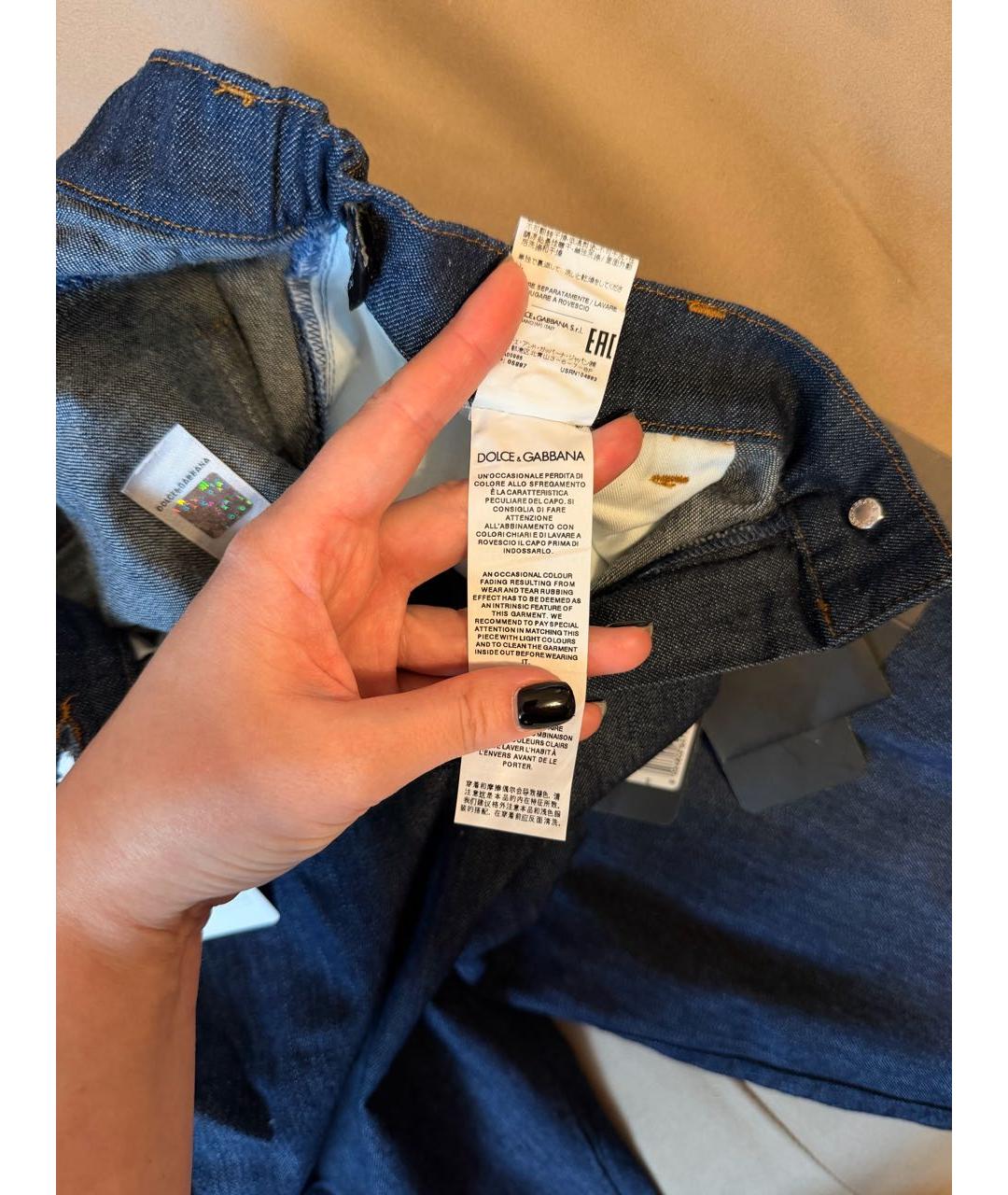 DOLCE&GABBANA Темно-синие деним детские джинсы, фото 7