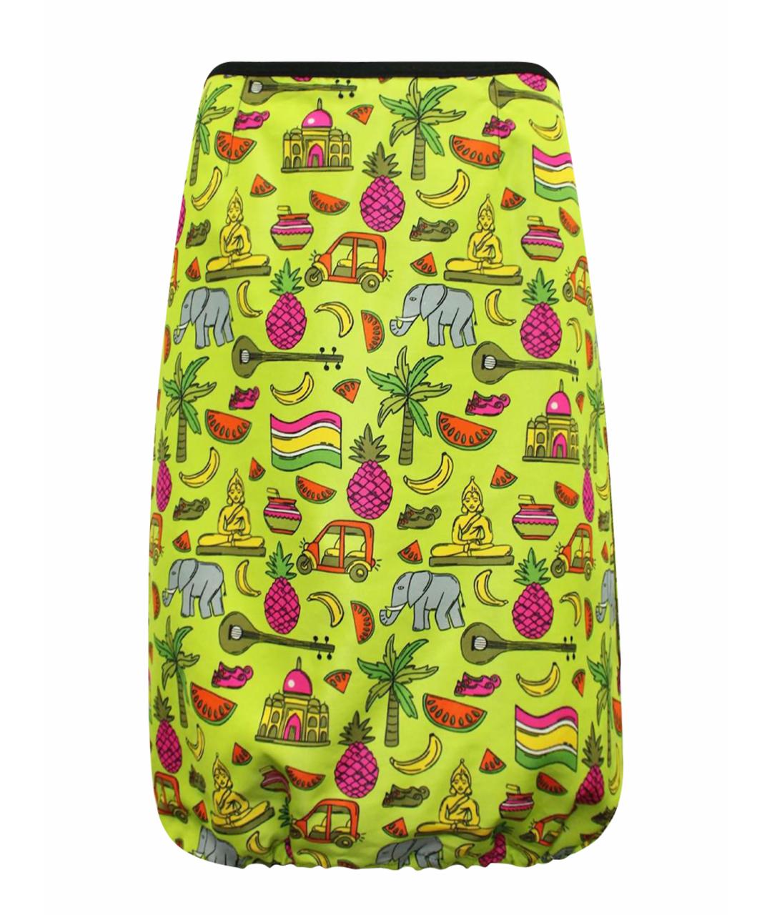 PRADA Салатовая полиэстеровая юбка миди, фото 1