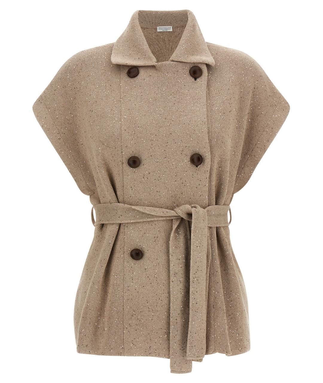 BRUNELLO CUCINELLI Бежевая хлопковая жилетка, фото 1