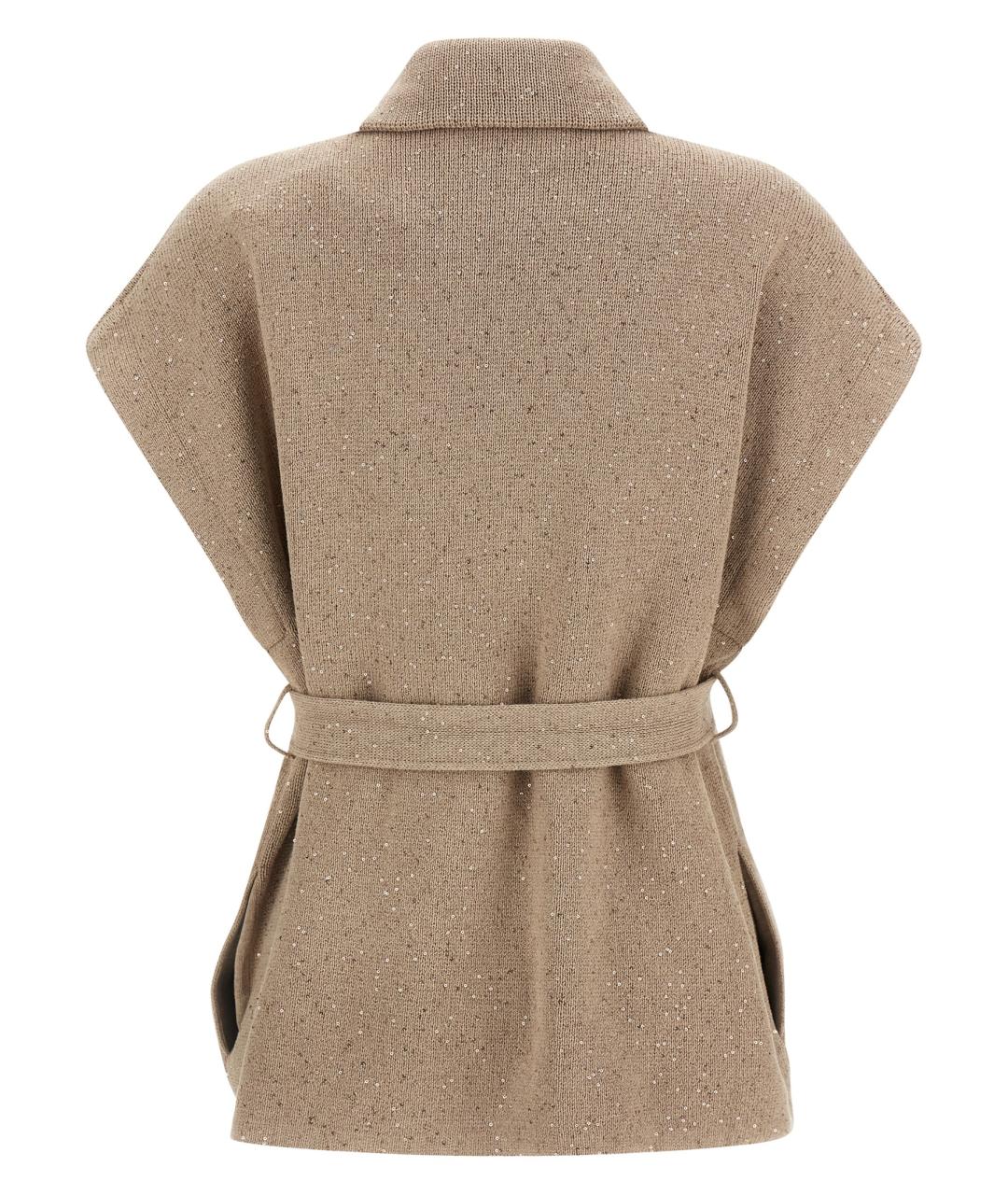 BRUNELLO CUCINELLI Бежевая хлопковая жилетка, фото 2