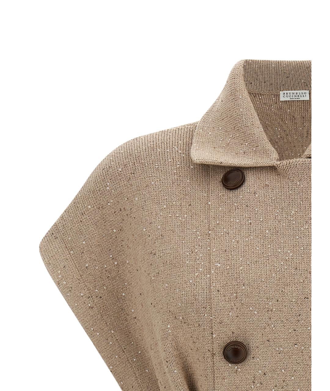 BRUNELLO CUCINELLI Бежевая хлопковая жилетка, фото 3