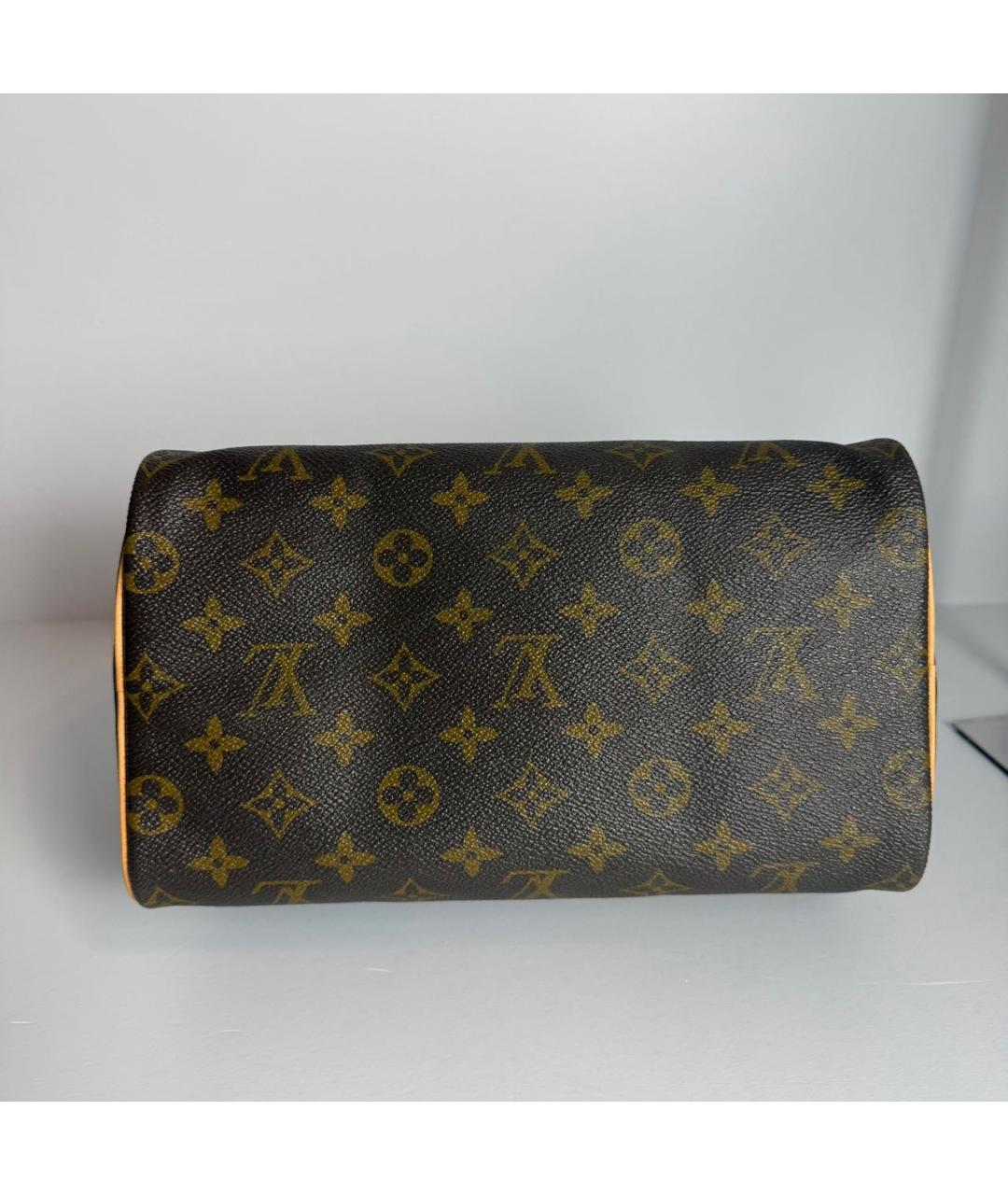 LOUIS VUITTON Коричневая кожаная сумка с короткими ручками, фото 4