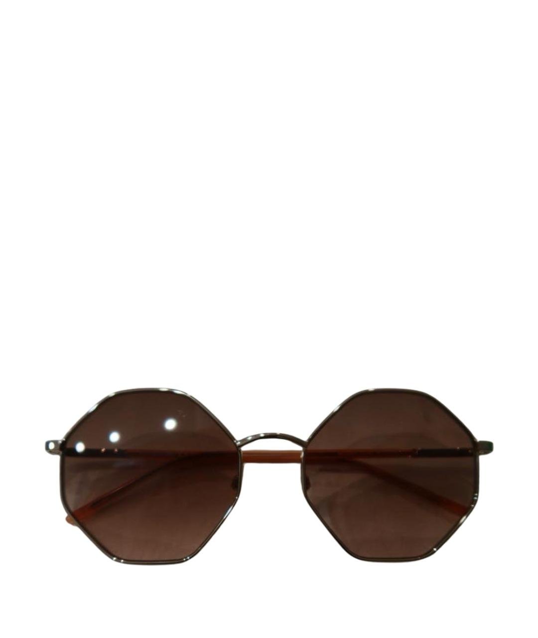 LOVE MOSCHINO Коричневые металлические солнцезащитные очки, фото 1
