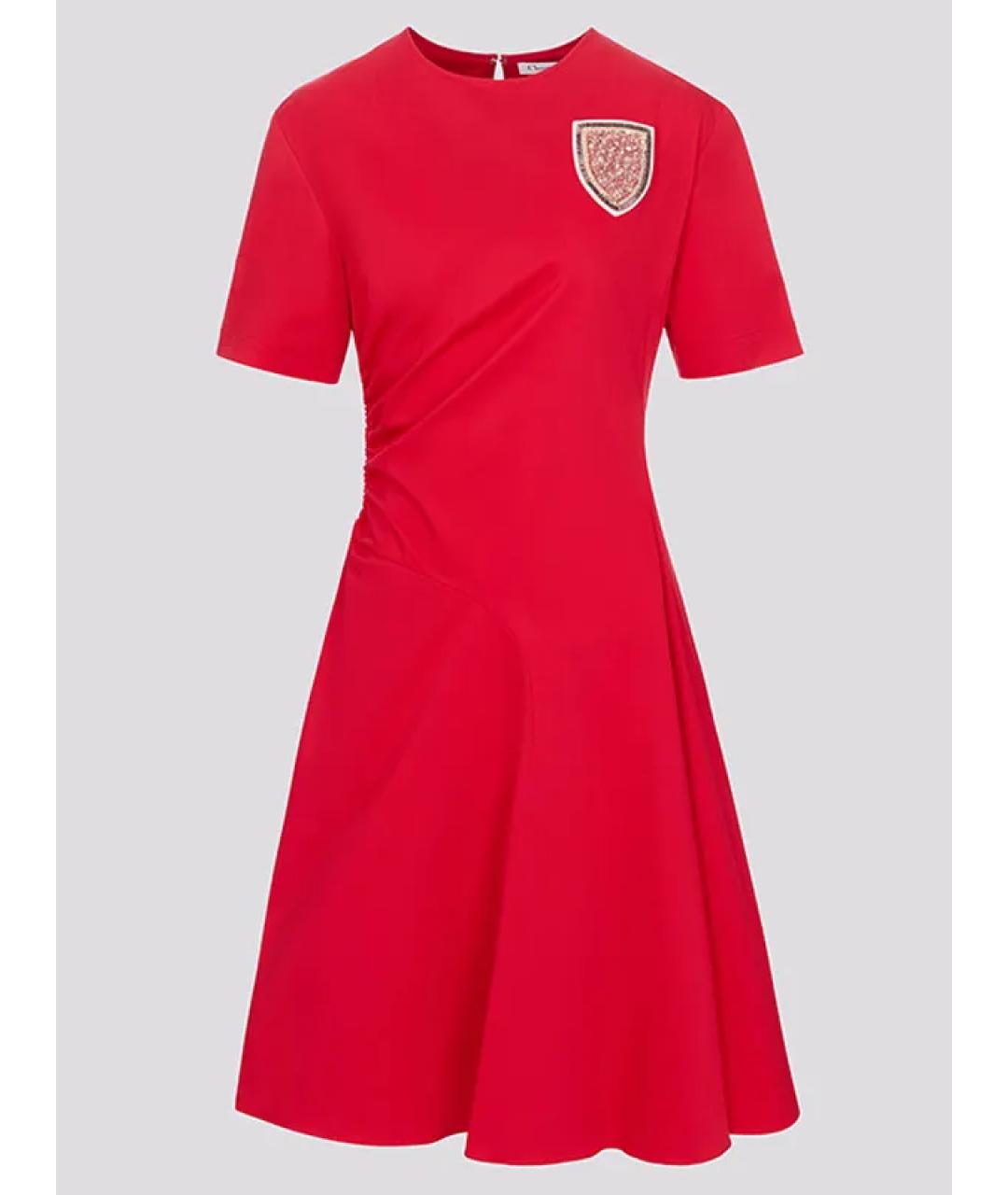 CHRISTIAN DIOR Красное синтетическое повседневное платье, фото 3