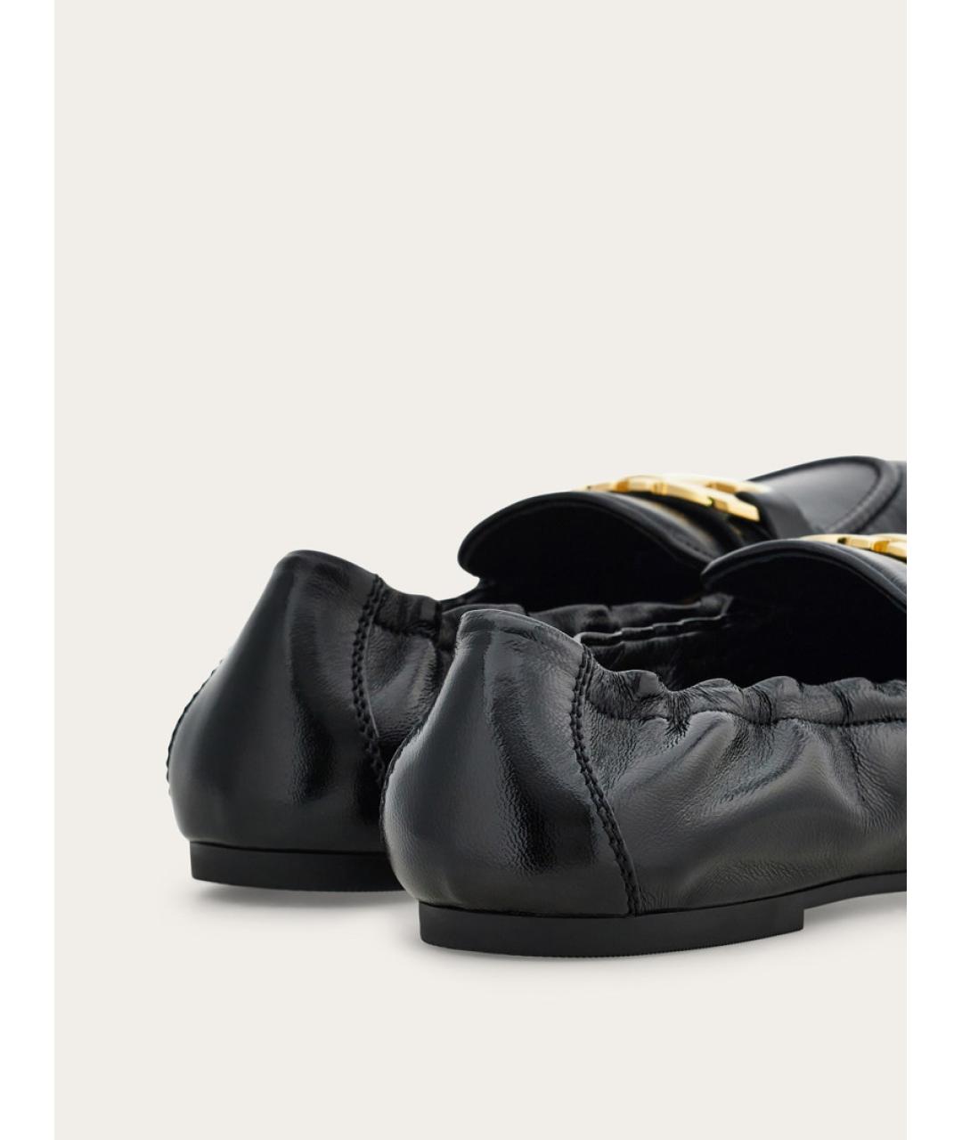 FERRAGAMO Черные кожаные лоферы, фото 5