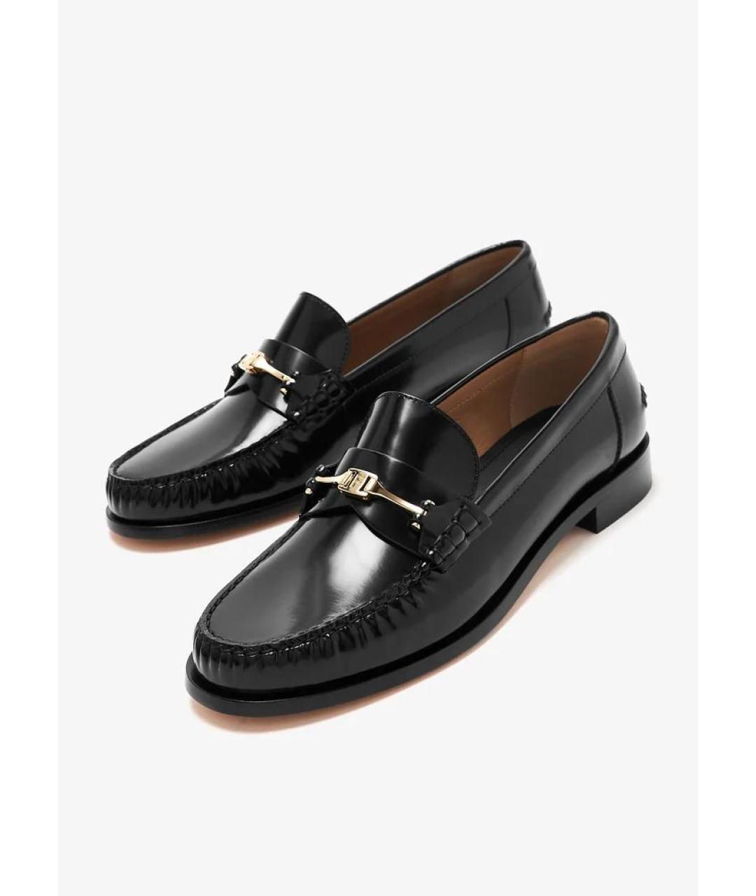 FERRAGAMO Черные кожаные лоферы, фото 2