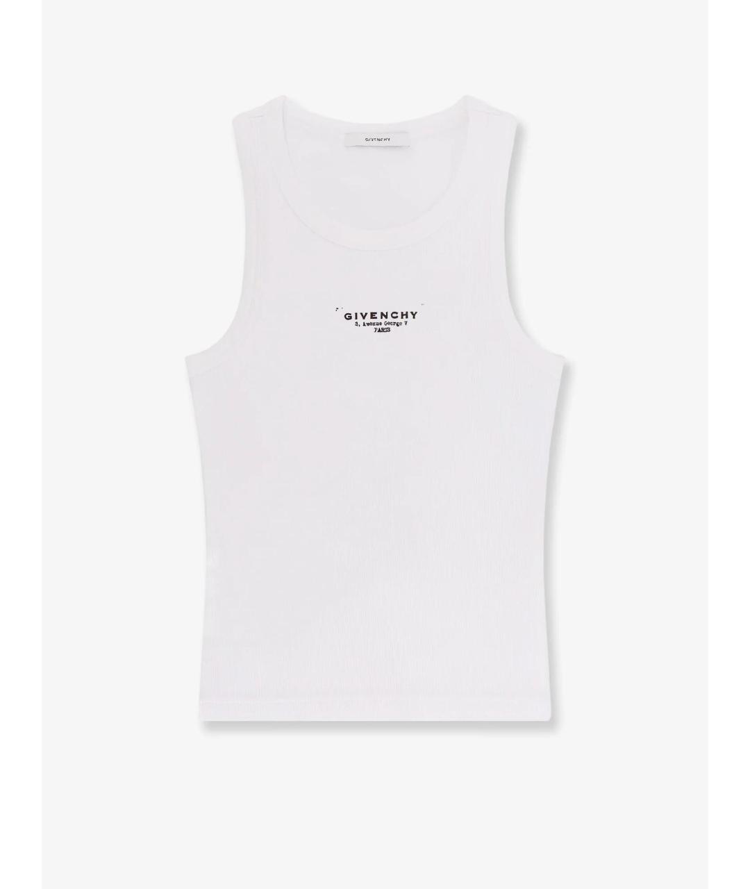 GIVENCHY Белая хлопко-эластановая майка, фото 4