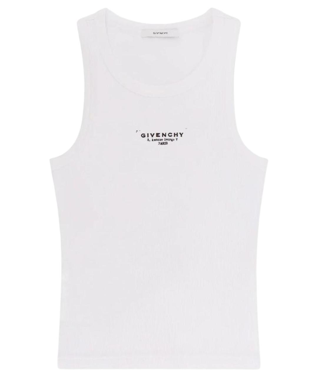 GIVENCHY Белая хлопко-эластановая майка, фото 1