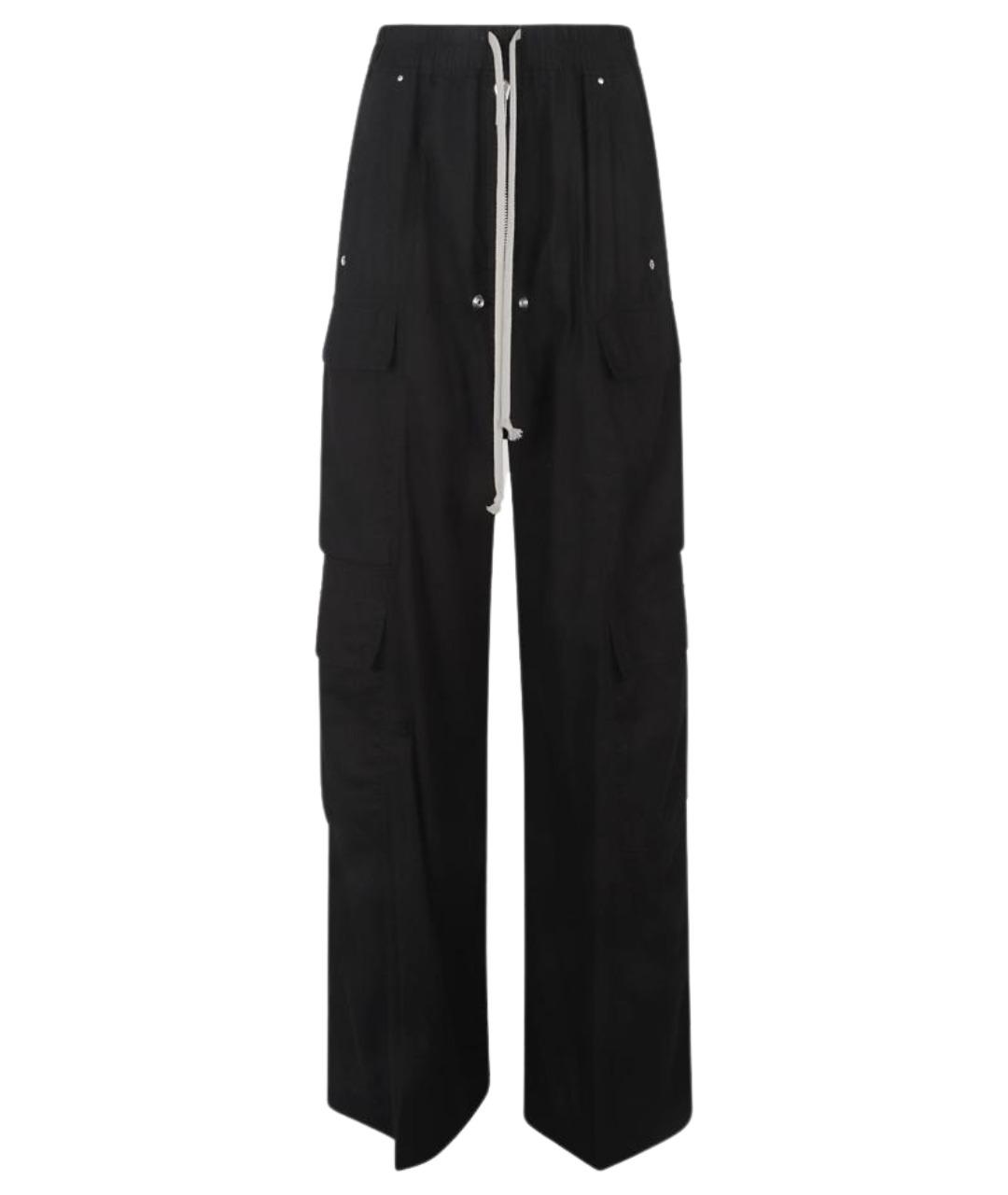 RICK OWENS Черные вискозные прямые брюки, фото 1