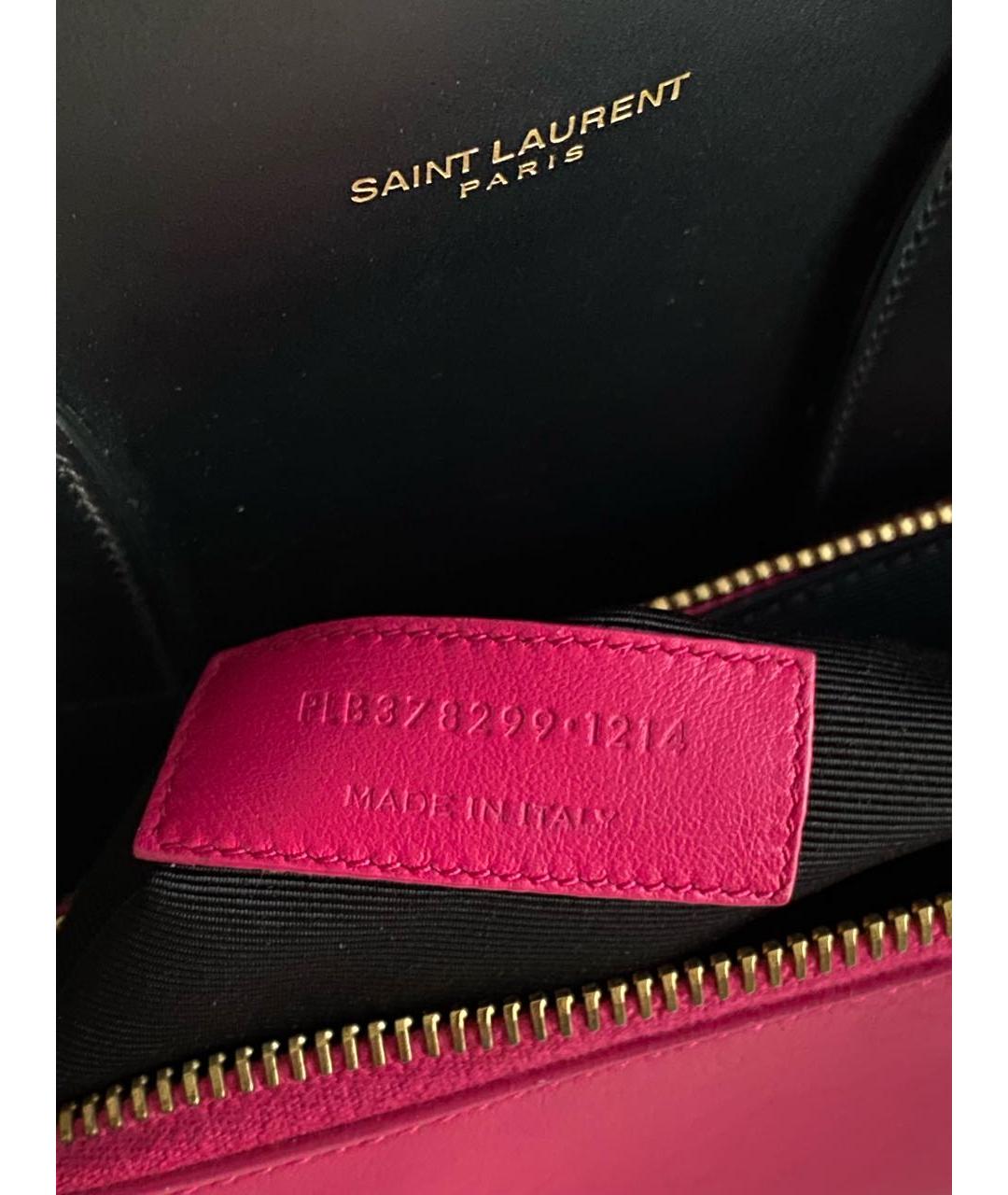 SAINT LAURENT Черная кожаная сумка с короткими ручками, фото 6