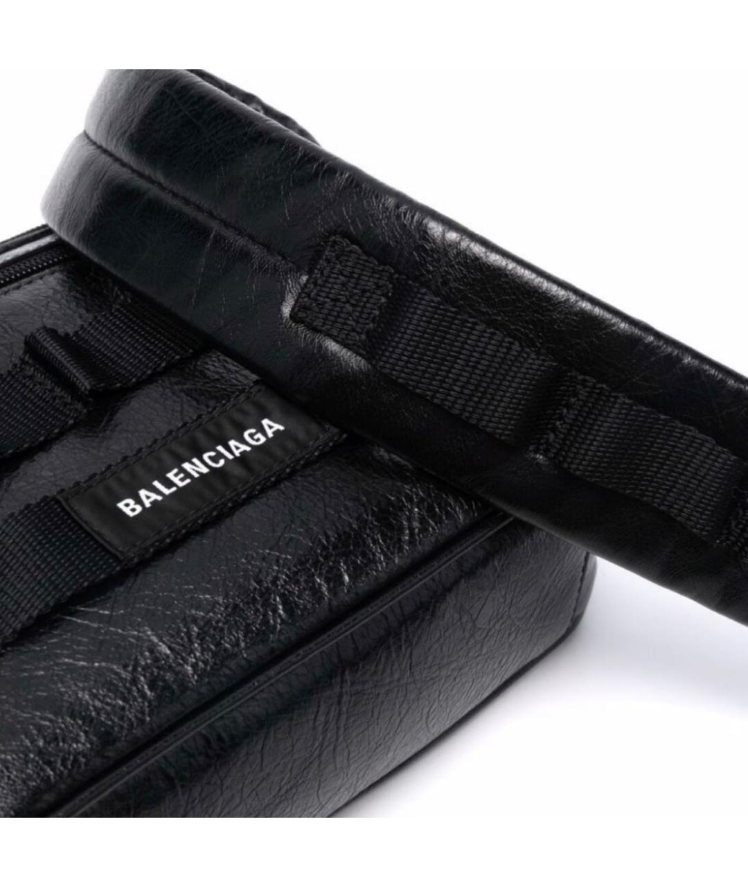 BALENCIAGA Черная кожаная сумка на плечо, фото 2