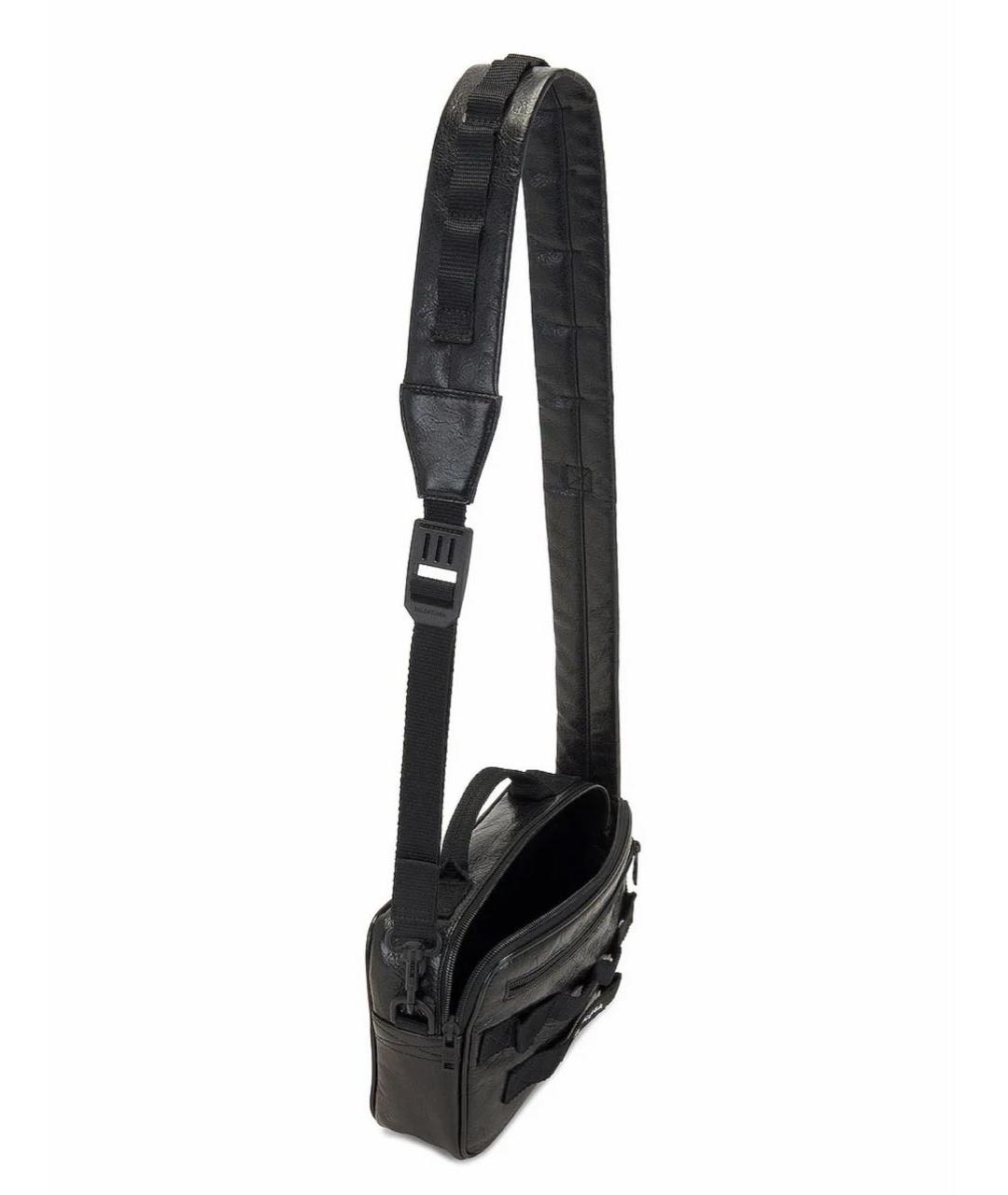 BALENCIAGA Черная кожаная сумка на плечо, фото 4