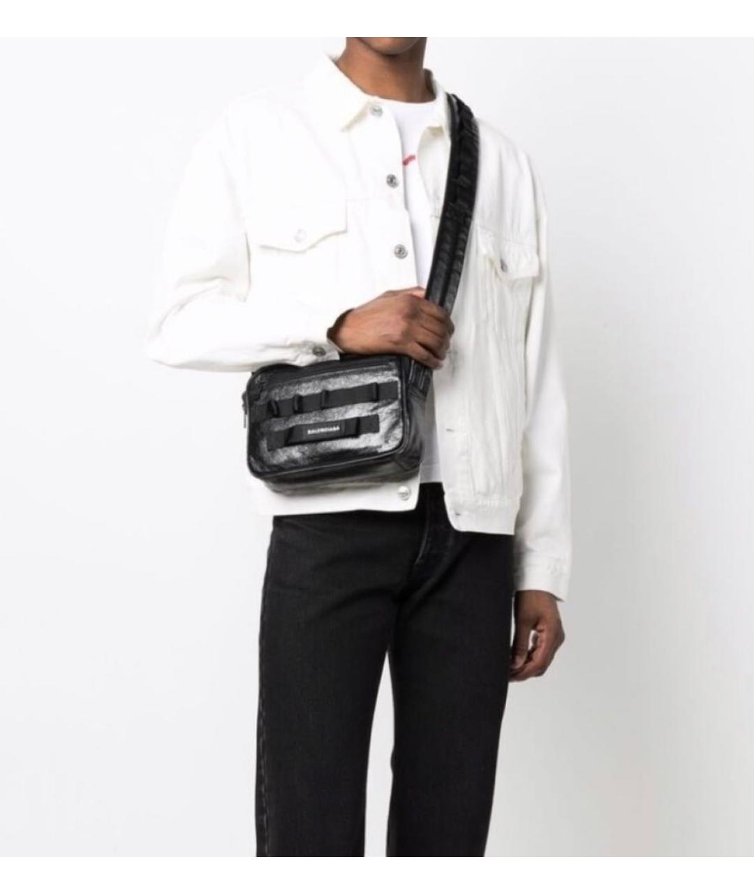 BALENCIAGA Черная кожаная сумка на плечо, фото 5