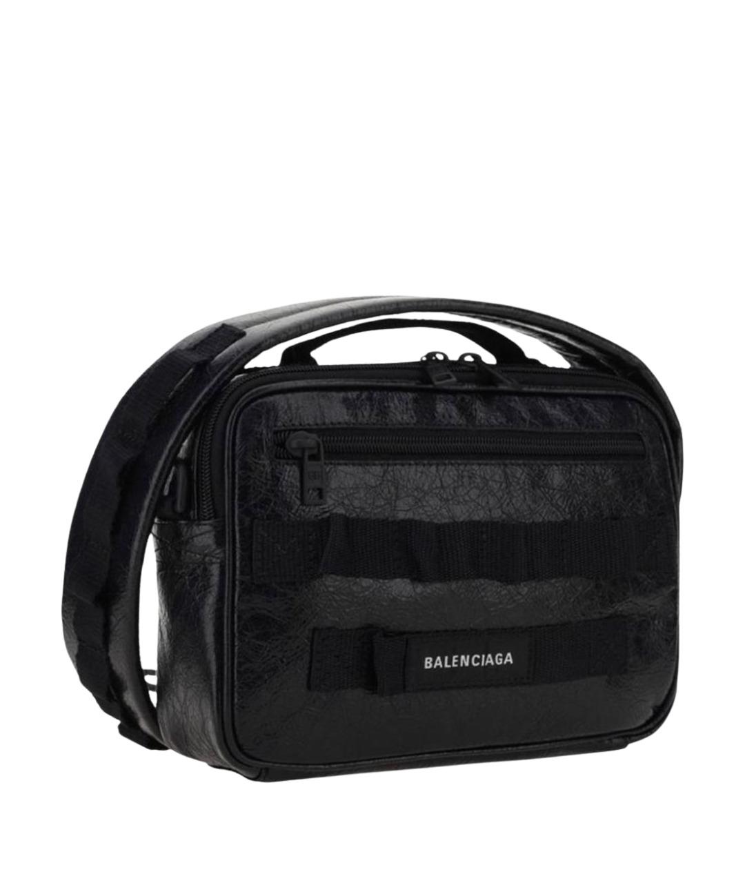 BALENCIAGA Черная кожаная сумка на плечо, фото 1