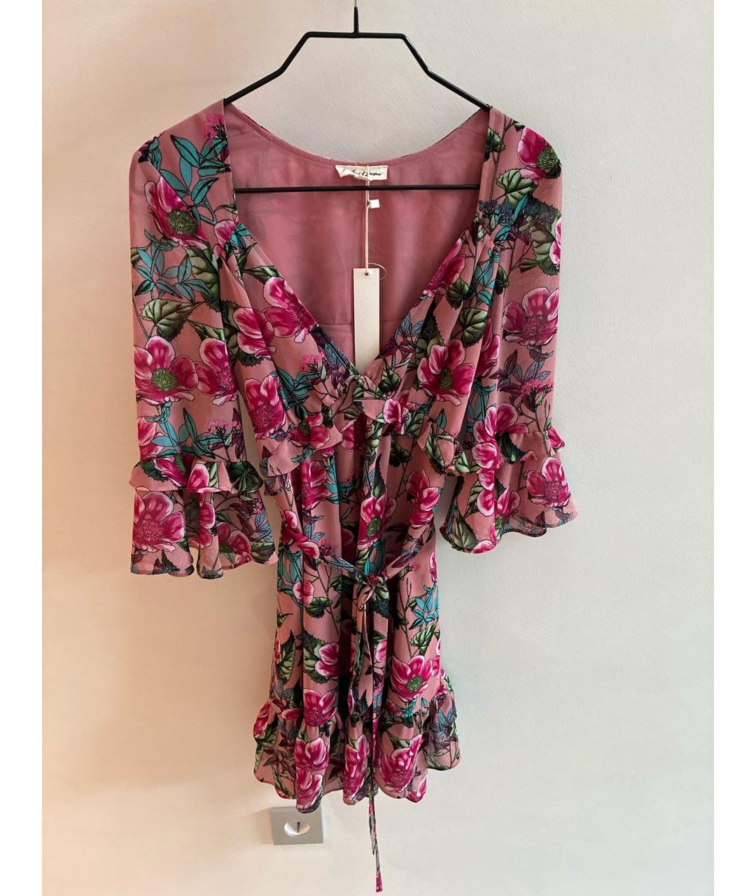 FOR LOVE AND LEMONS Розовое синтетическое платье, фото 7