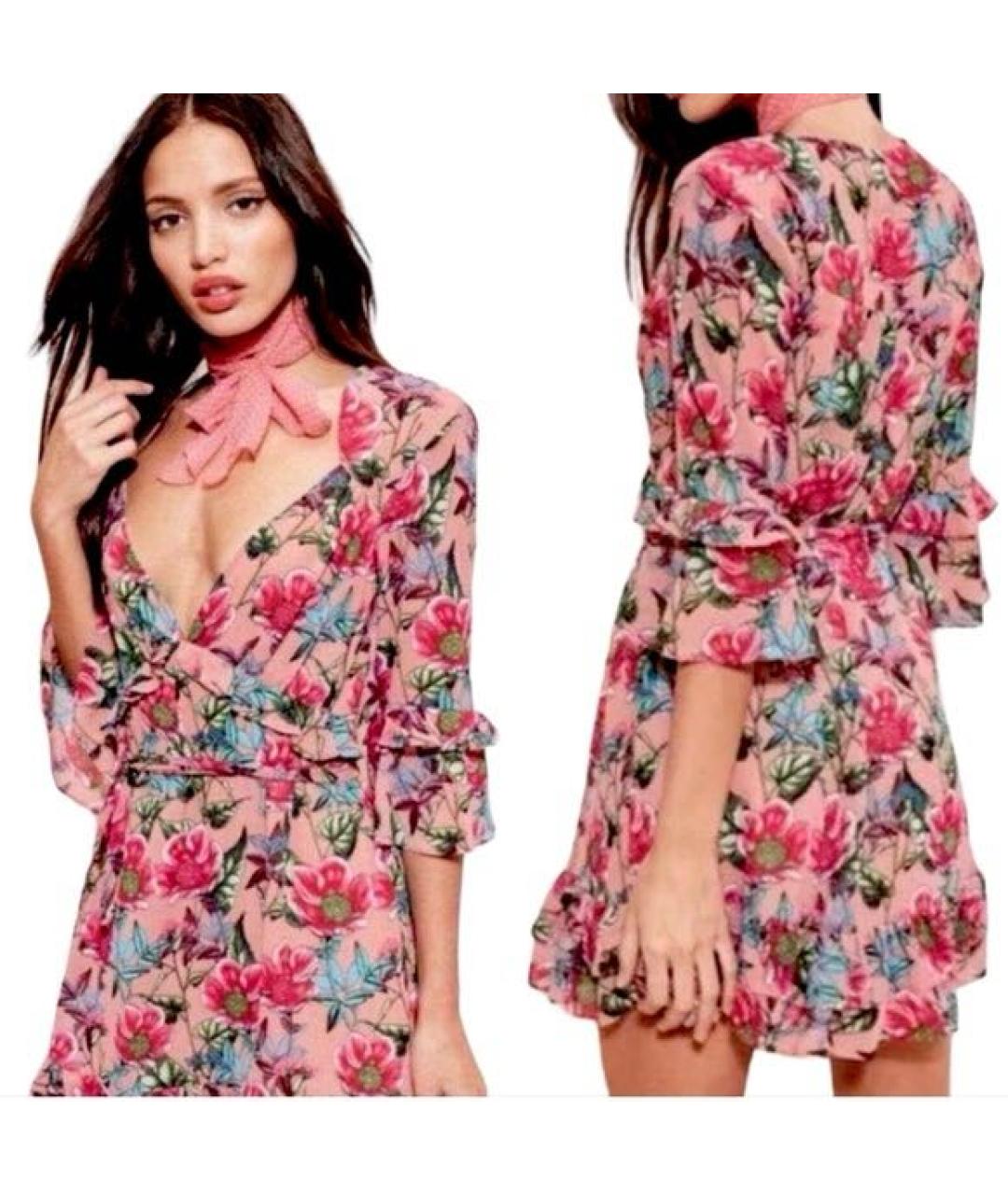 FOR LOVE AND LEMONS Розовое синтетическое платье, фото 6